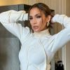 Jennifer Lopez stuns in milk-colored, elegant dress