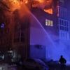 Russian drone hits Chernihiv five-story building, fire breaks out
