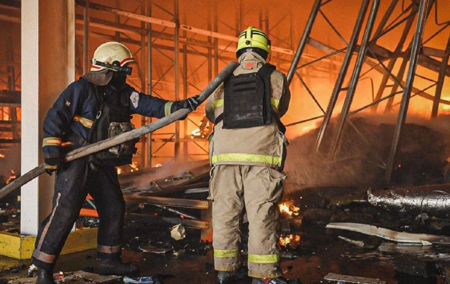Russian strike sparks massive fire near Ukrainian Kharkiv, leaves one dead
