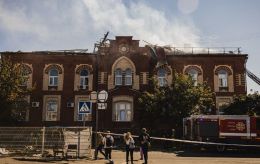 Russia strikes Kharkiv University of Pharmacy: Moment of impact and aftermath photos