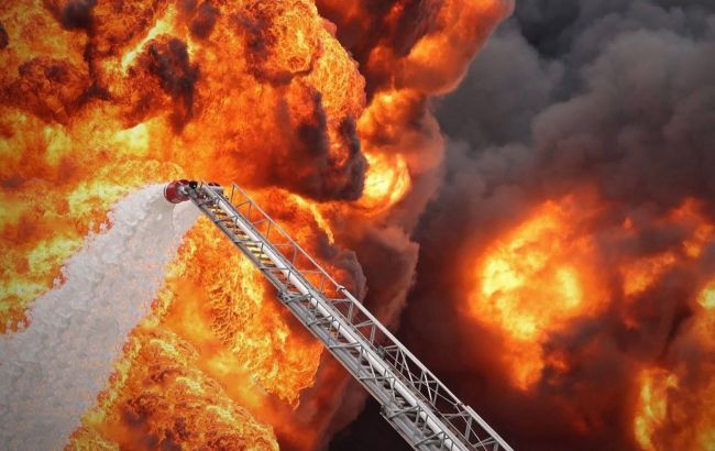 Rescuers release footage showing aftermath of Russian strike on oil depot in Ukraine's Pryluky