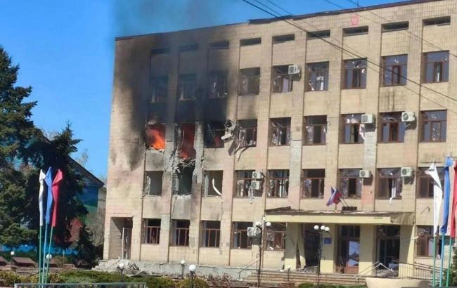 Drones strike administrative building in Russian held Starobilsk, Luhansk region