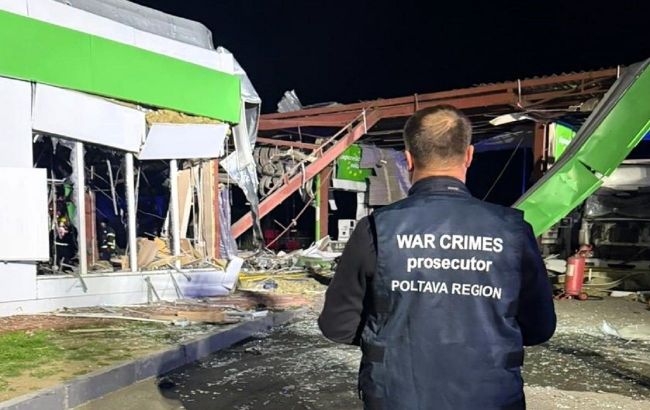 Russian drone strike hits gas station near Poltava, injures worker and 5 drivers