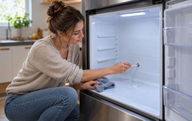 Why water collects under fridge drawers and how to safely clear drainage hole