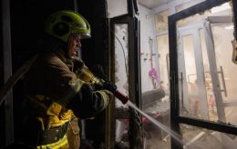 Kyiv hit by overnight Russian attack: High-rise and warehouse catch fire, one injured