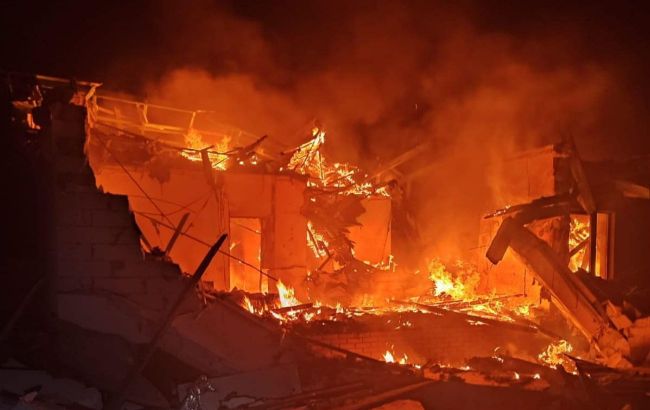 Russian drone strikes private house in Sumy, sparks fire